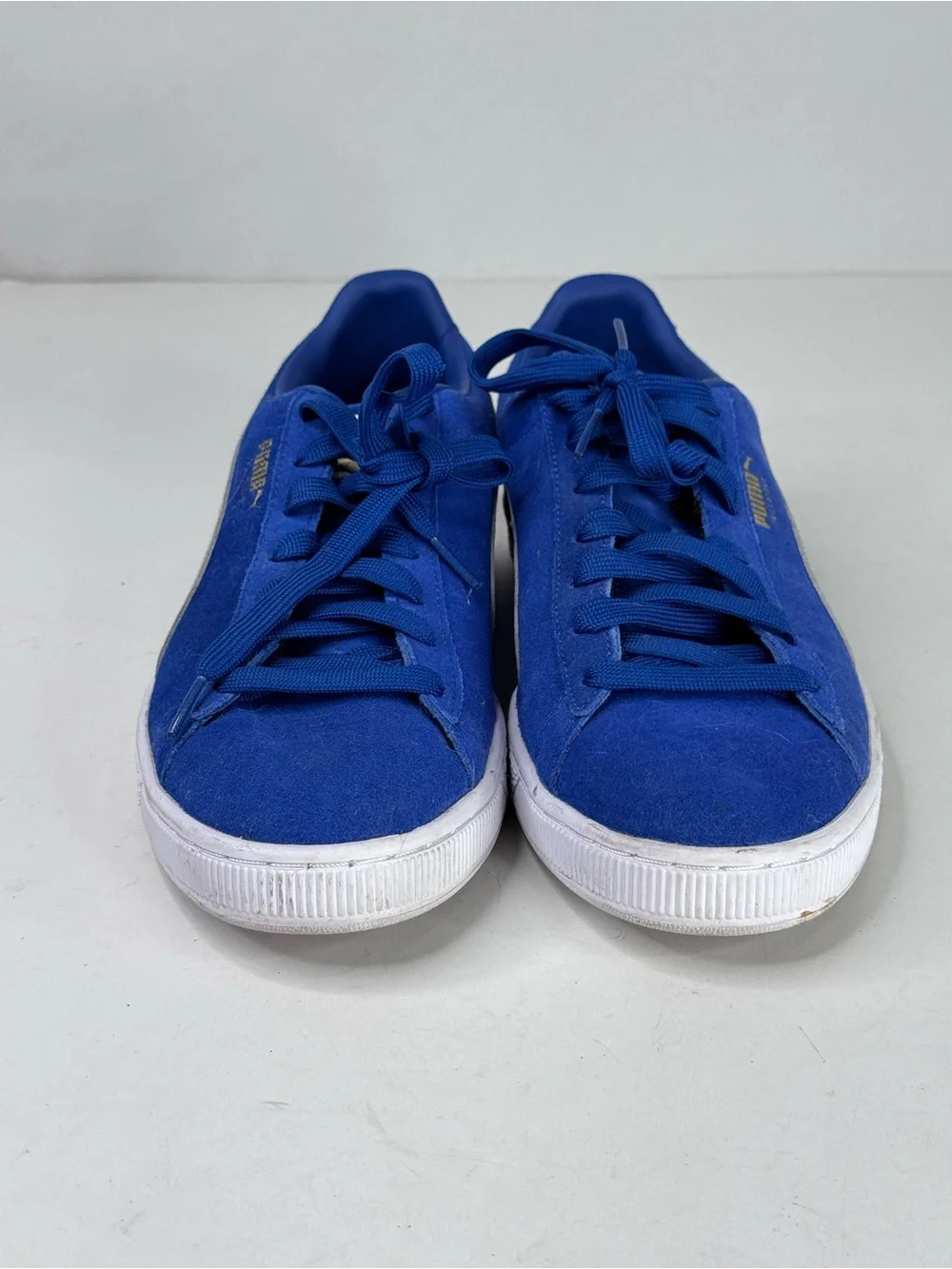 Puma Men’s Royal Blue Suede Sneakers with Cream Formstripe